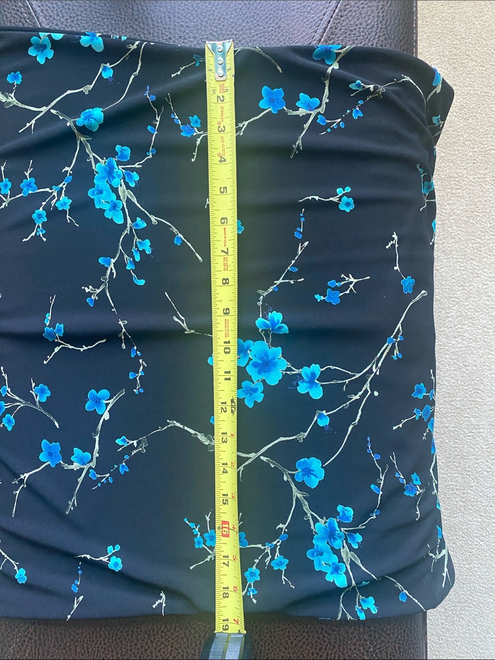 AGB Black Maxi Dress with Blue Floral Print - Picture 13 of 14